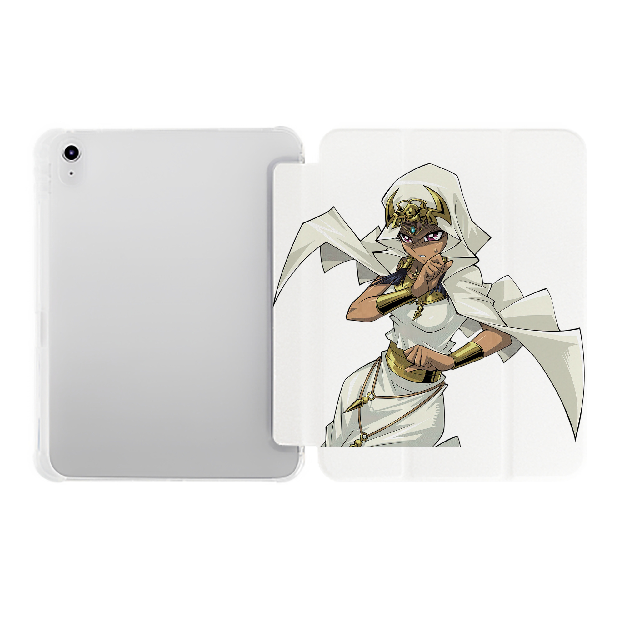 （画像用） 遊☆戯☆王 Yu-Gi-Oh! IPad ケース ペン収納付き 三つ折りスタンド PUレザー×シリコン 対応機種9.5/10.5/10.9インチ